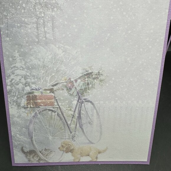 Handmade Christmas Cards with Envelopes Colorful Set of 6 Santa Birds Dog Purple - Picture 13 of 15